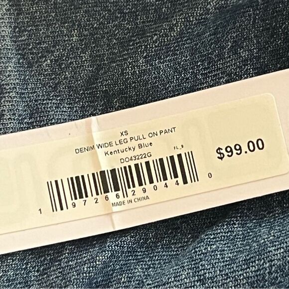 Steve Madden Wide Leg Lightweight Denim Pants Size XS Drawstring Waist NWT - Picture 8 of 10